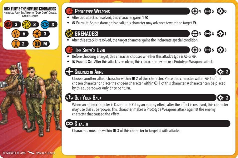 Nick Fury, Sr. & Howling Commandos injured